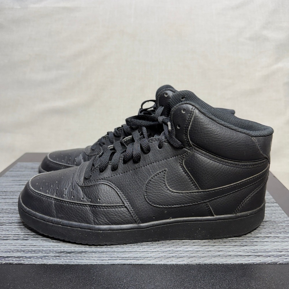 Nike Court Vision Mid Shoes - Mens 10 - Triple Black DN3577-003